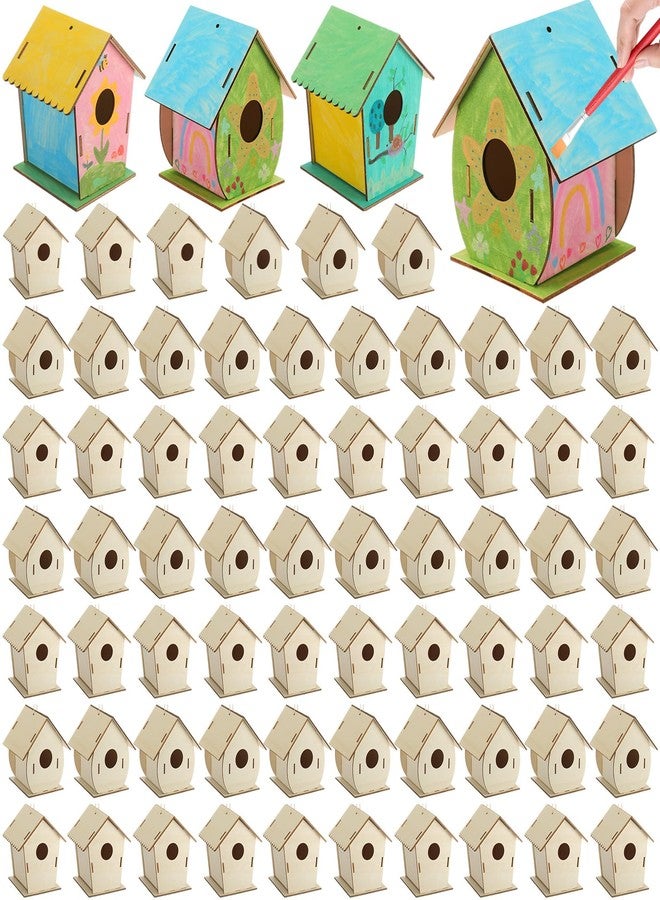 DoubleFill مجموعة بيوت طيور خشبية من دبل فيل، 30 قطعة، بالجملة، للأطفال، بيوت طيور خشبية غير مكتملة للأطفال، مجموعات مشاريع حرفية خشبية لأعمال فنية وحرفية خشبية يدوية، مناسبة لعيد الحب. - Image 1